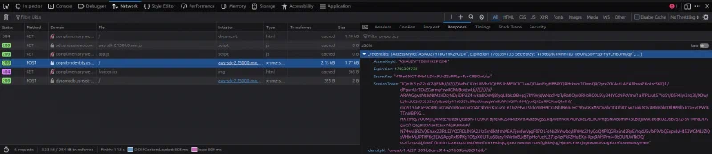 Amazon Cognito returning temporary guest credentials