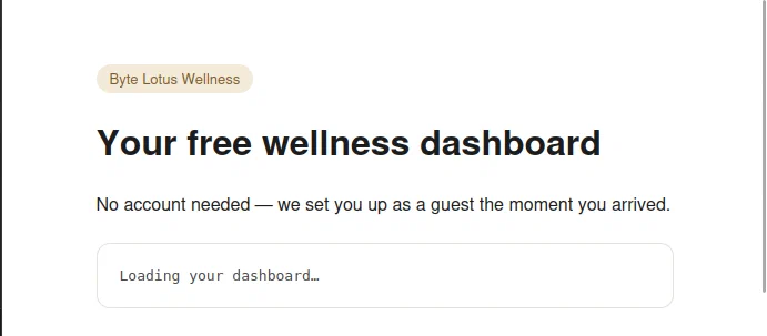 Byte Lotus Wellness dashboard loading guest data