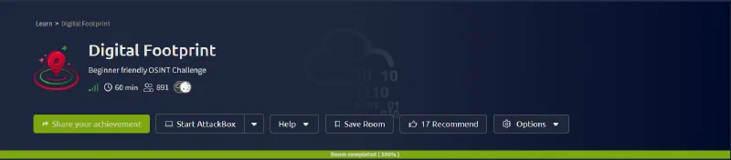 Digital Footprint room introduction