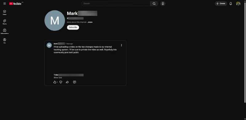 YouTube channel containing the final clue