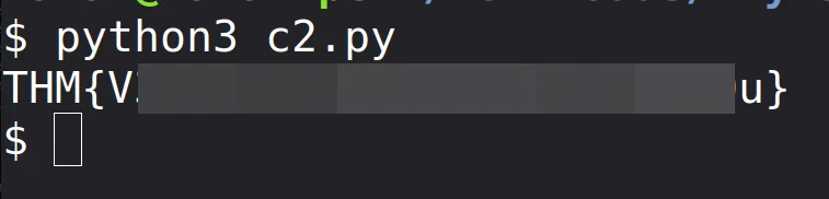 Terminal showing the reconstructed flag with its value redacted