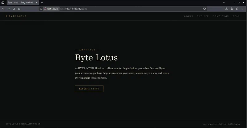 Byte Lotus Hotel website supplied by the room