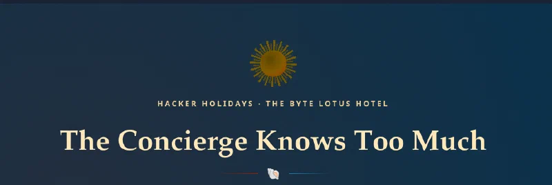 The Concierge Knows Too Much room header on TryHackMe