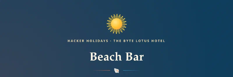 Beach Bar room header on TryHackMe
