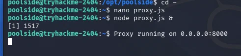 Node.js TCP proxy exposing the loopback-only inspector through port 8000