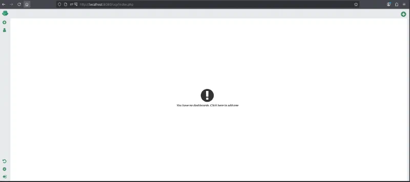Empty FreePBX dashboard after signing in