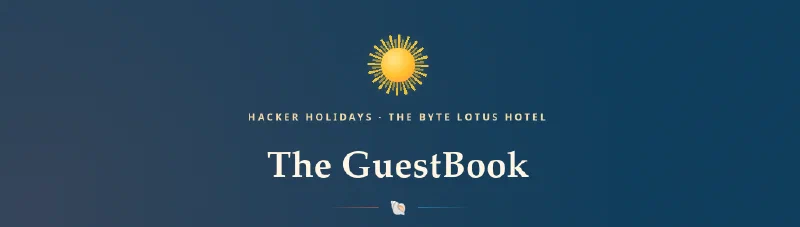 The Guestbook room banner on TryHackMe