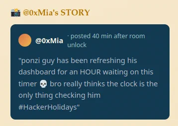 Social media hint suggesting that more than the visible timer mattered